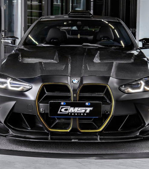 BMW M3CS M3C M3 G80 G81 2021-ON & M4CS M4C M4 G82 G83 2021-ON with Aftermarket Parts - Front Kidney Grill Dry Pre-preg Carbon Fiber / FRP from CMST Tuning