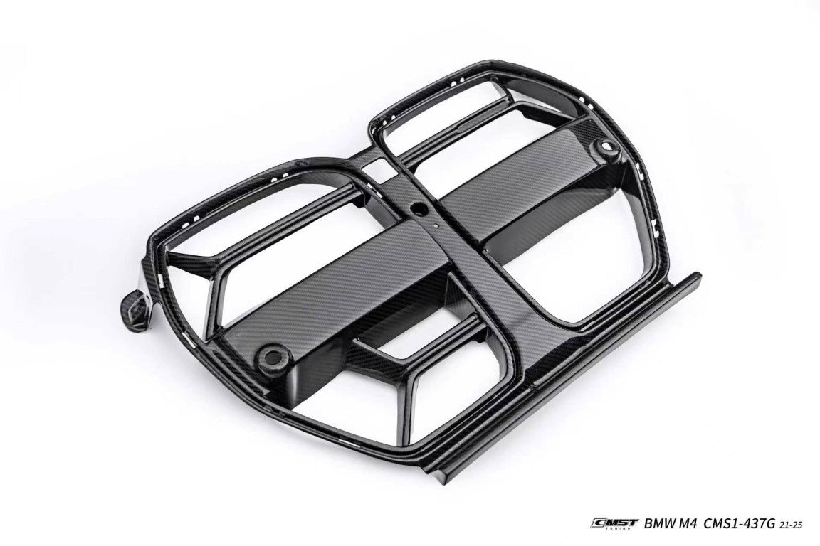 BMW M3CS M3C M3 G80 G81 2021-ON & M4CS M4C M4 G82 G83 2021-ON with Aftermarket Parts - Front Kidney Grill Dry Pre-preg Carbon Fiber / FRP from CMST Tuning