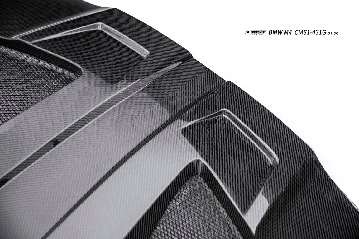 BMW M3CS M3C M3 G80 G81 2021-ON & M4CS M4C M4 G82 G83 2021-ON with Aftermarket Parts - V3 Style Hood Dry Pre-preg Carbon Fiber / FRP from CMST Tuning