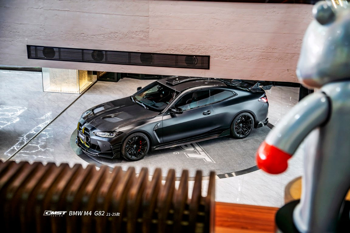 BMW M3CS M3C M3 G80 G81 2021-ON & M4CS M4C M4 G82 G83 2021-ON with Aftermarket Parts - V3 Style Hood Dry Pre-preg Carbon Fiber / FRP from CMST Tuning