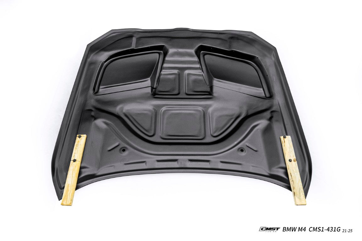 BMW M3CS M3C M3 G80 G81 2021-ON & M4CS M4C M4 G82 G83 2021-ON with Aftermarket Parts - V3 Style Hood Dry Pre-preg Carbon Fiber / FRP from CMST Tuning