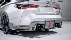 BMW M3CS M3C M3 G80 G81 2021-ON & M4CS M4C M4 G82 G83 2021-ON with Aftermarket Parts - V2 Style Rear Diffuser & Canards Dry Pre-preg Carbon Fiber / FRP from CMST Tuning
