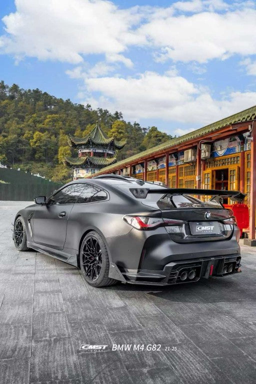 BMW M3CS M3C M3 G80 G81 2021-ON & M4CS M4C M4 G82 G83 2021-ON with Aftermarket Parts - V2 Style Rear Diffuser & Canards Dry Pre-preg Carbon Fiber / FRP from CMST Tuning