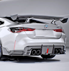 BMW M3CS M3C M3 G80 G81 2021-ON & M4CS M4C M4 G82 G83 2021-ON with Aftermarket Parts - V2 Style Rear Diffuser & Canards Dry Pre-preg Carbon Fiber / FRP from CMST Tuning