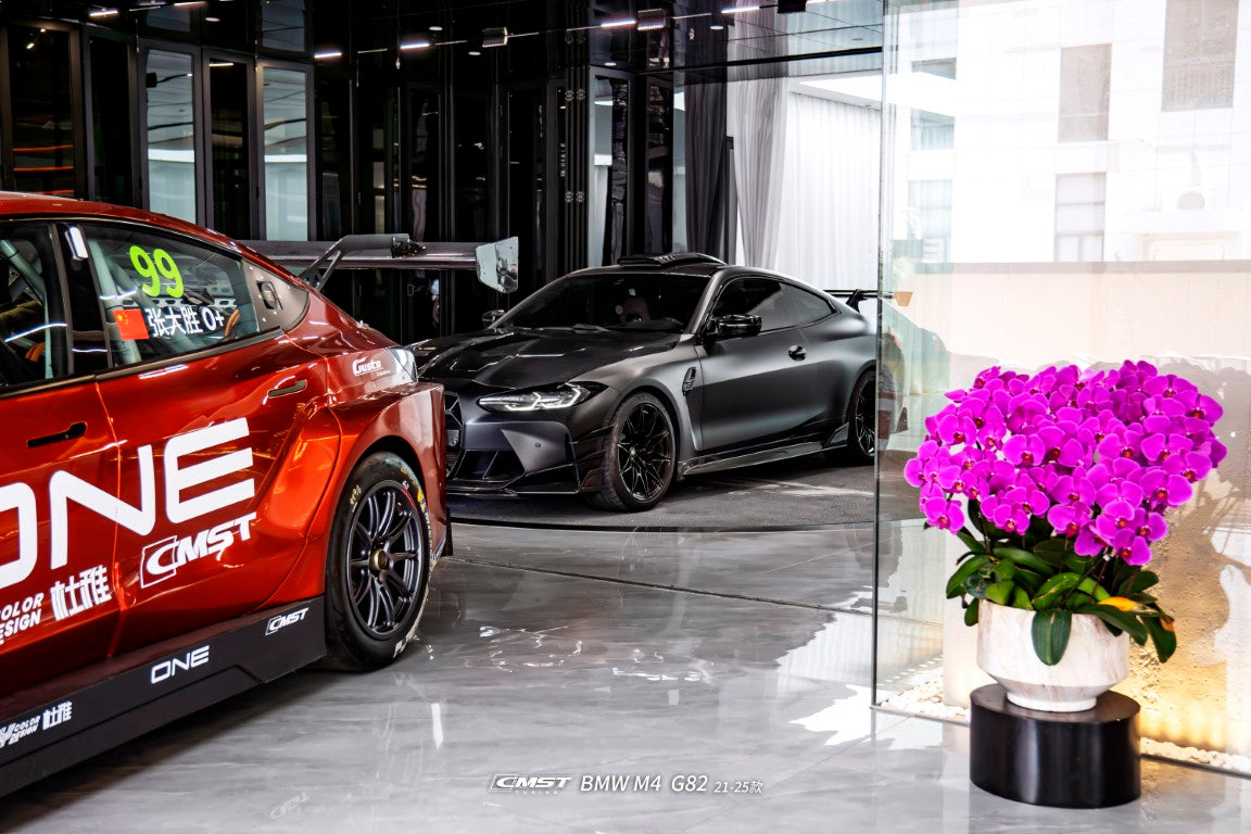 BMW M4CS M4C M4 G82 G83 2021-ON with Aftermarket Parts - V2 Style Side Skirts Dry Pre-preg Carbon Fiber / FRP from CMST Tuning