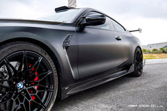 BMW M4CS M4C M4 G82 G83 2021-ON with Aftermarket Parts - V2 Style Side Skirts Dry Pre-preg Carbon Fiber / FRP from CMST Tuning