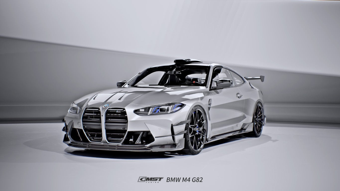 BMW M4CS M4C M4 G82 G83 2021-ON with Aftermarket Parts - V2 Style Side Skirts Dry Pre-preg Carbon Fiber / FRP from CMST Tuning