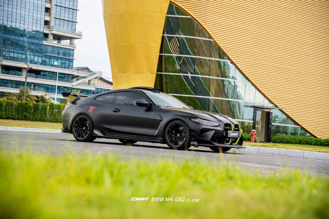 BMW M4CS M4C M4 G82 G83 2021-ON with Aftermarket Parts - V2 Style Side Skirts Dry Pre-preg Carbon Fiber / FRP from CMST Tuning