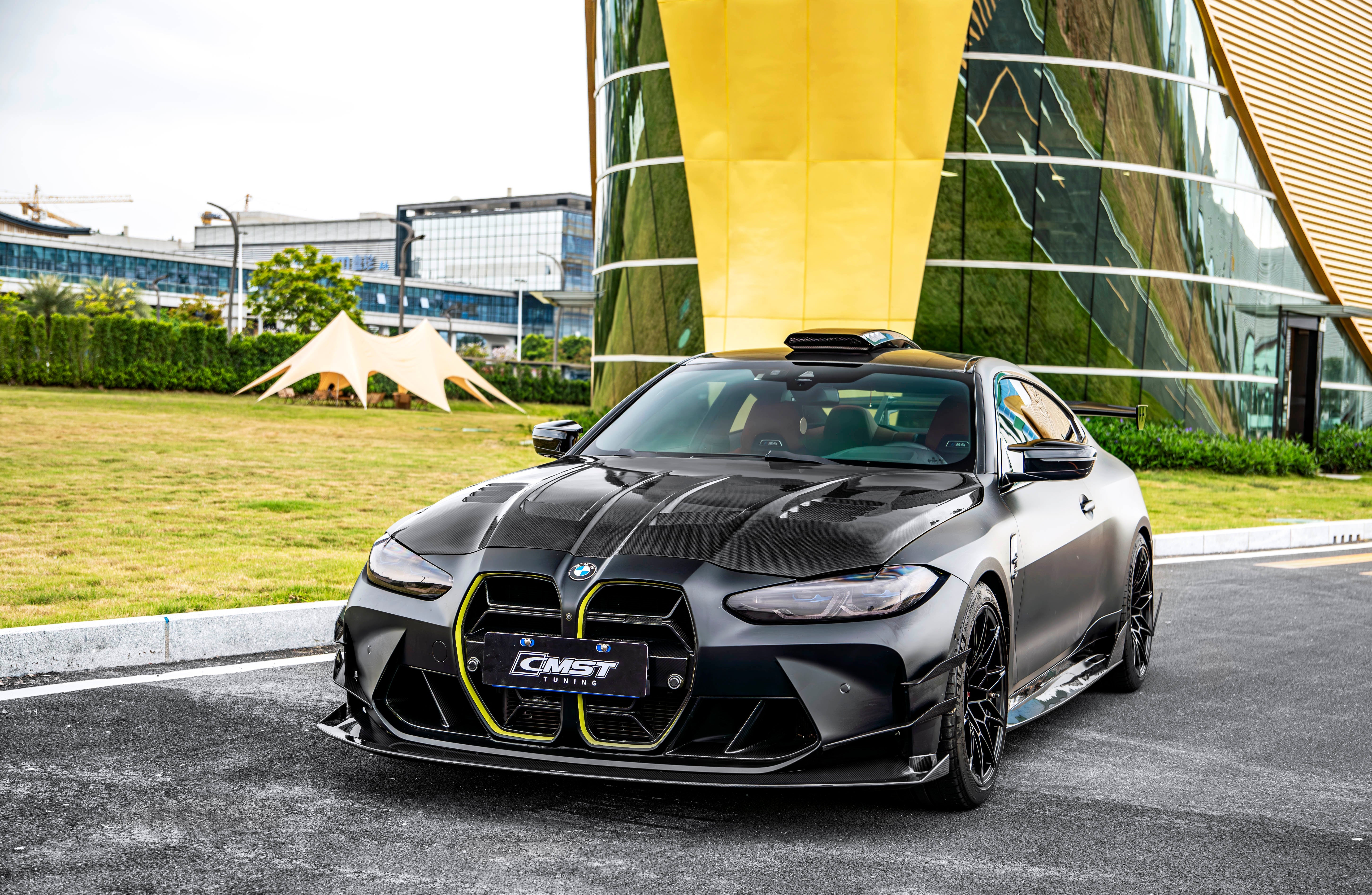 BMW M3CS M3C M3 G80 G81 2021-ON & M4CS M4C M4 G82 G83 2021-ON with CMST Tuning's Aftermarket Parts - Front Lip V3 Style Dry Pre-preg Carbon Fiber / FRP. A complete transformation of style and performance.