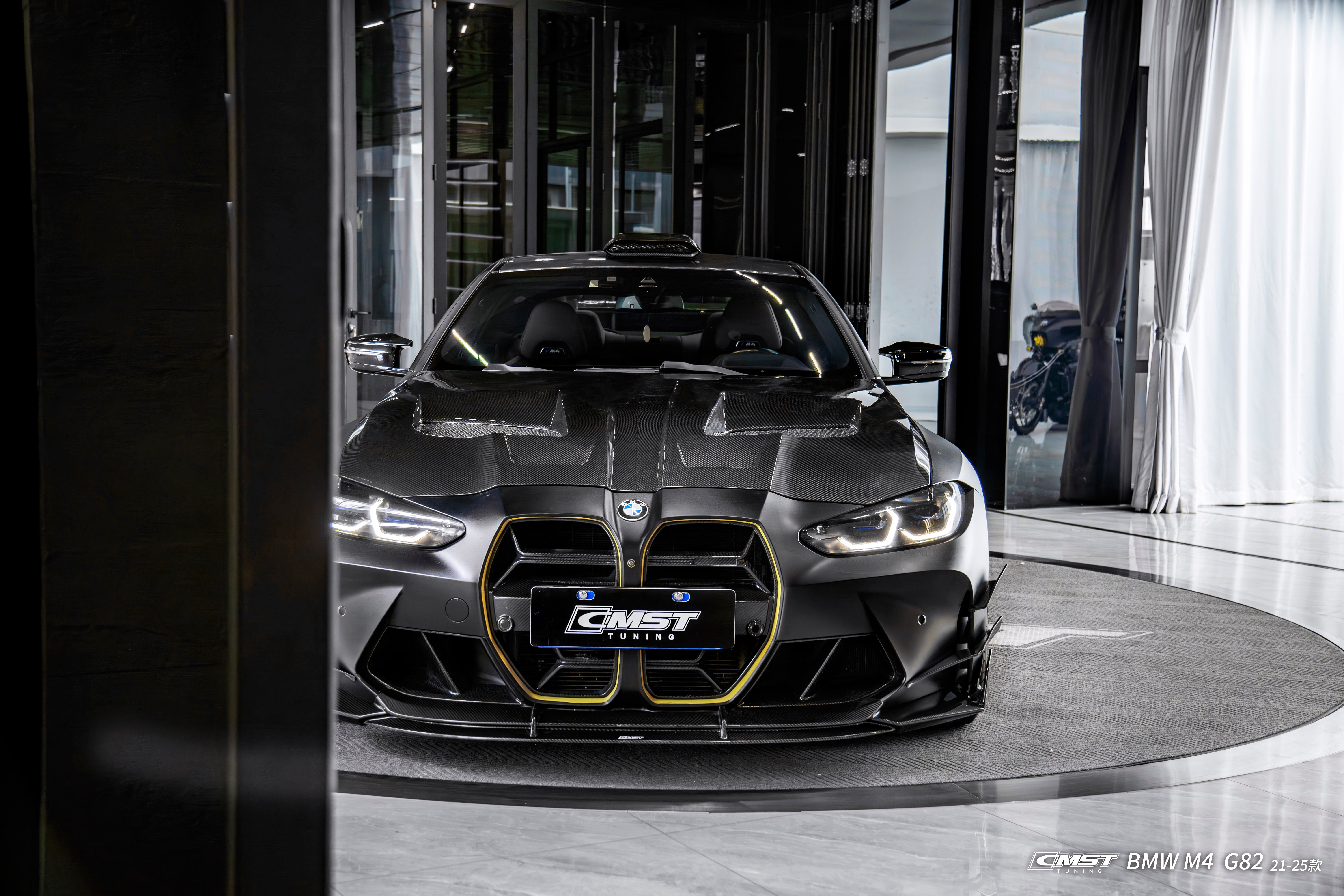 BMW M3CS M3C M3 G80 G81 2021-ON & M4CS M4C M4 G82 G83 2021-ON with Aftermarket Parts - V2 Style Front Lip Dry Pre-preg Carbon Fiber / FRP from CMST Tuning