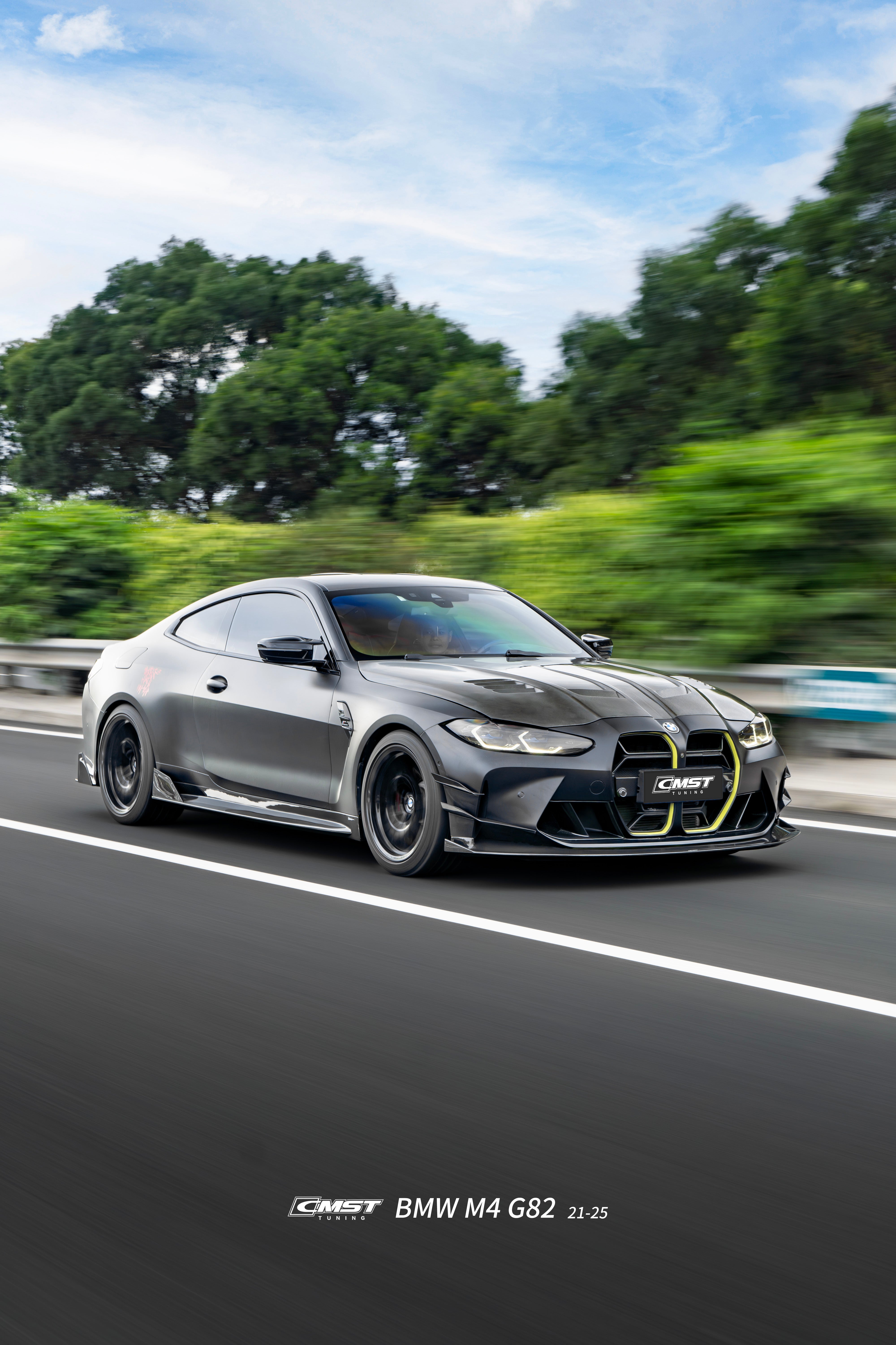 BMW M3CS M3C M3 G80 G81 2021-ON & M4CS M4C M4 G82 G83 2021-ON with CMST Tuning's Aftermarket Parts - Front Lip V3 Style Dry Pre-preg Carbon Fiber / FRP. A complete transformation of style and performance.