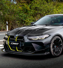 BMW M3CS M3C M3 G80 G81 2021-ON & M4CS M4C M4 G82 G83 2021-ON with CMST Tuning's Aftermarket Parts - Front Lip V3 Style Dry Pre-preg Carbon Fiber / FRP. A complete transformation of style and performance.