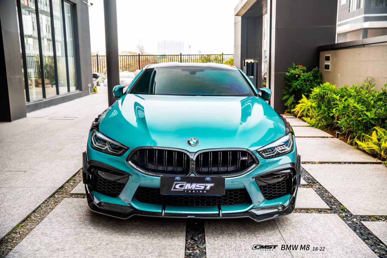 BMW M8 M8C F91 F92 F93 2019-ON with Aftermarket Parts - Front Bumper Canards Dry Pre-preg Carbon Fiber / FRP from CMST Tuning