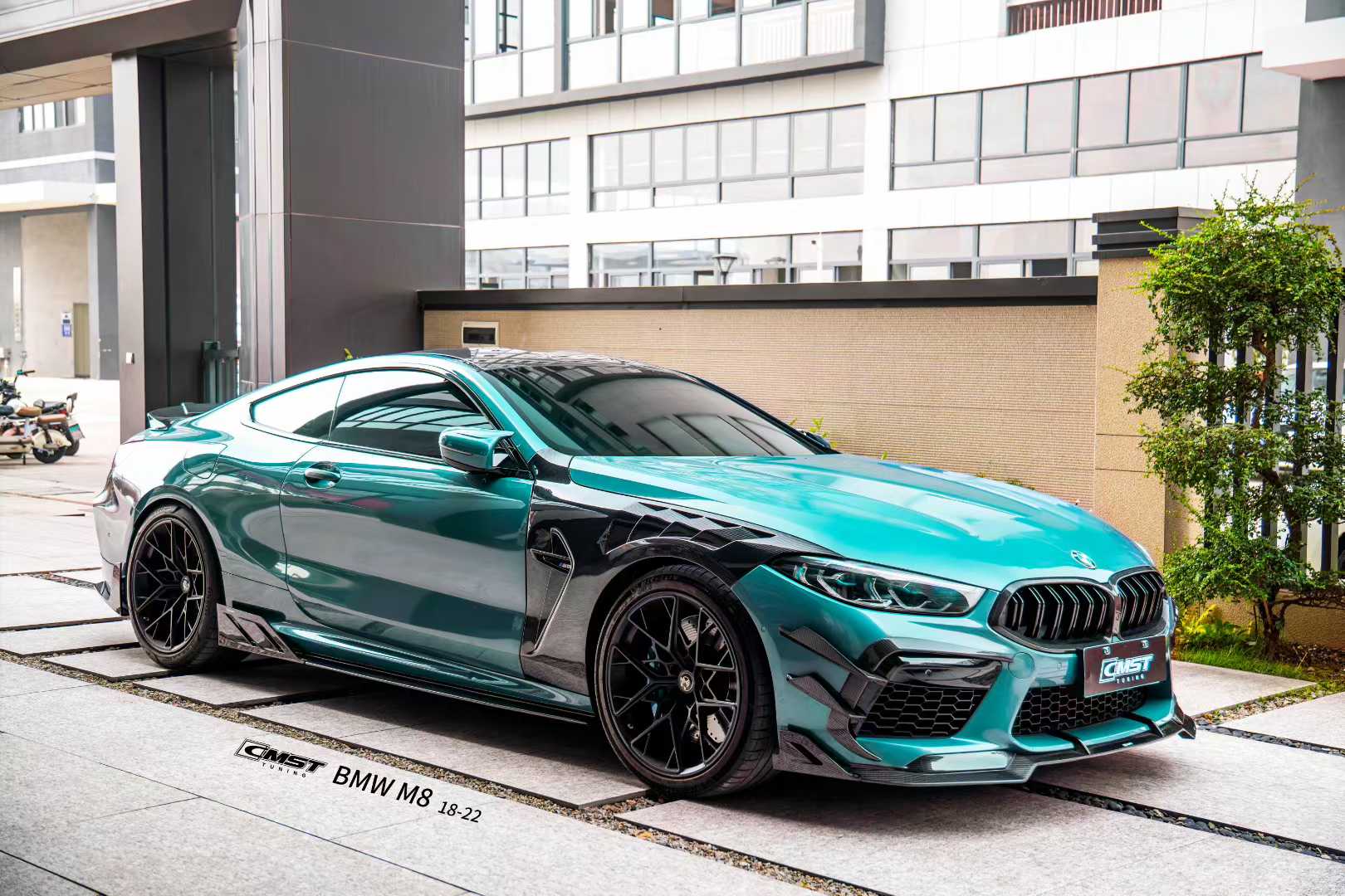 BMW M8 M8C F91 F92 F93 2019-ON with Aftermarket Parts - Front Lip Dry Pre-preg Carbon Fiber / FRP from CMST Tuning