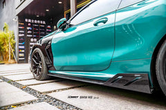 BMW M8 M8C F92 F93 2019-ON with Aftermarket Parts - Side Skirts Dry Pre-preg Carbon Fiber / FRP from CMST Tuning