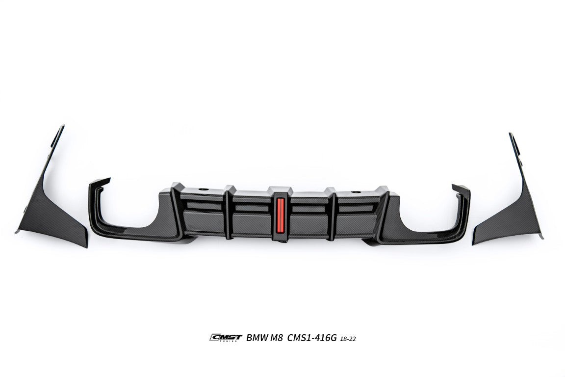 BMW M8 M8C F91 F92 F93 2019-ON with Aftermarket Parts - Rear Diffuser & Canards Dry Pre-preg Carbon Fiber / FRP from CMST Tuning