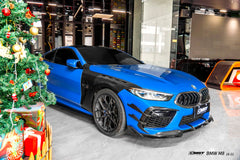BMW M8 M8C F91 F92 F93 2019-ON with Aftermarket Parts - Front Bumper Canards Dry Pre-preg Carbon Fiber / FRP from CMST Tuning