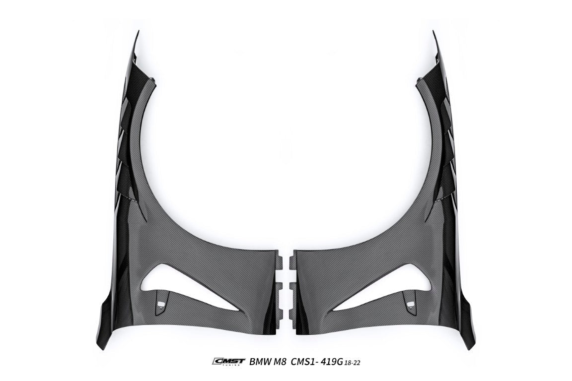 BMW M8 M8C F91 F92 F93 2019-ON with Aftermarket Parts - Front Fenders Dry Pre-preg Carbon Fiber / FRP from CMST Tuning