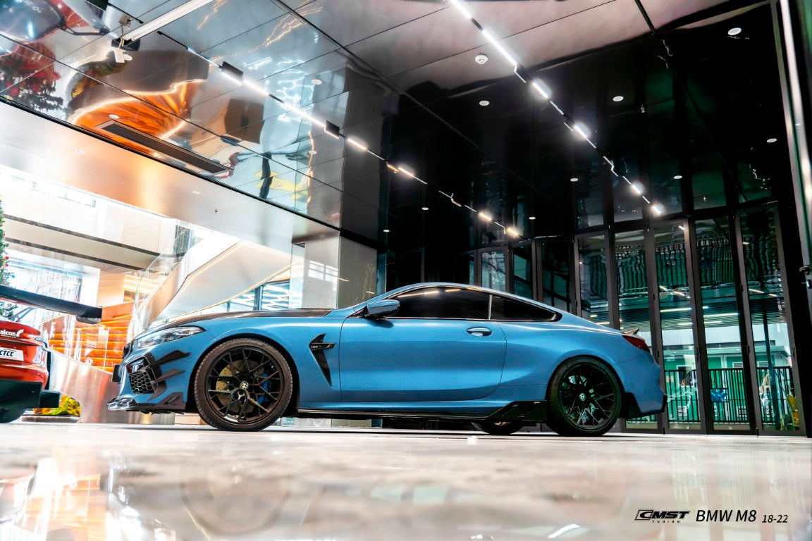 BMW M8 M8C F92 F93 2019-ON with Aftermarket Parts - Side Skirts Dry Pre-preg Carbon Fiber / FRP from CMST Tuning