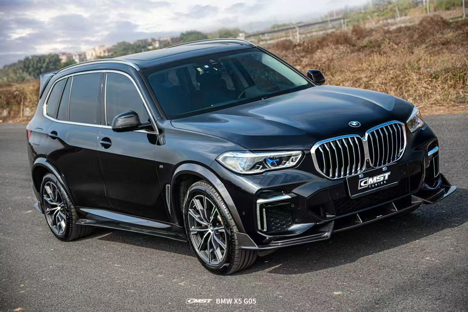 BMW X5 G05 LCI 2024-ON with Aftermarket Parts - Front Lip Pre-preg Carbon Fiber CMST Tuning