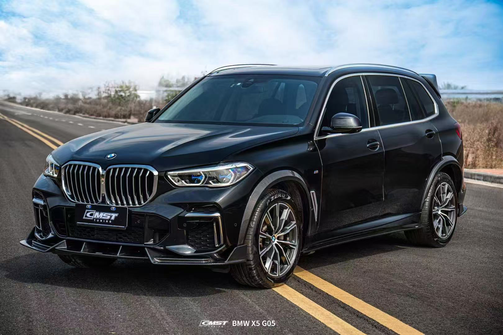 BMW X5 G05 LCI 2024-ON with Aftermarket Parts - Front Lip Pre-preg Carbon Fiber CMST Tuning