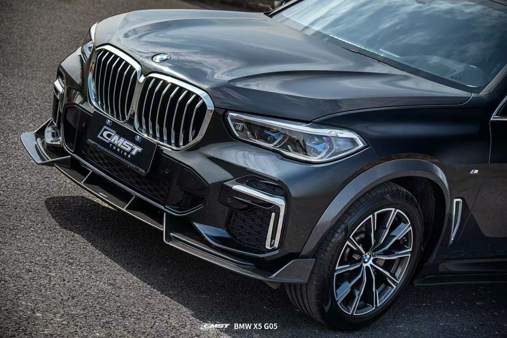 BMW X5 G05 LCI 2024-ON with Aftermarket Parts - Front Lip Pre-preg Carbon Fiber CMST Tuning