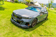 BMW i5 xDrive40 / eDrive40 (with M-package bumper, does not fit base mode) / M60 G60 G61 2024-ON &amp; 5 Series 540i xDrive / 530i xDrive / 530i (with M-package bumper, does not fit base model) / 550e xDrive G60 G61 2024-ON with Aftermarket Parts - Front Lip Dry Pre-preg Carbon Fiber / FRP