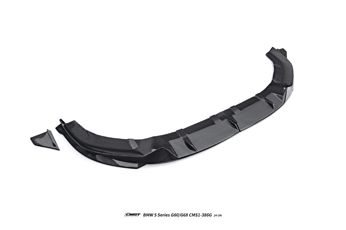 BMW i5 xDrive40 / eDrive40 (with M-package bumper, does not fit base mode) / M60 G60 G61 2024-ON &amp; 5 Series 540i xDrive / 530i xDrive / 530i (with M-package bumper, does not fit base model) / 550e xDrive G60 G61 2024-ON with Aftermarket Parts - Front Lip Dry Pre-preg Carbon Fiber / FRP