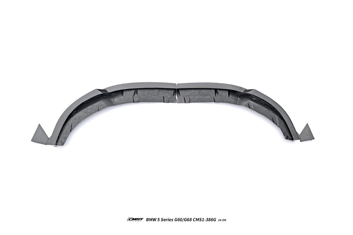BMW i5 xDrive40 / eDrive40 (with M-package bumper, does not fit base mode) / M60 G60 G61 2024-ON &amp; 5 Series 540i xDrive / 530i xDrive / 530i (with M-package bumper, does not fit base model) / 550e xDrive G60 G61 2024-ON with Aftermarket Parts - Front Lip Dry Pre-preg Carbon Fiber / FRP