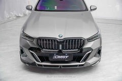 BMW i5 xDrive40 / eDrive40 (with M-package bumper, does not fit base mode) / M60 G60 G61 2024-ON &amp; 5 Series 540i xDrive / 530i xDrive / 530i (with M-package bumper, does not fit base model) / 550e xDrive G60 G61 2024-ON with Aftermarket Parts - Front Lip Dry Pre-preg Carbon Fiber / FRP