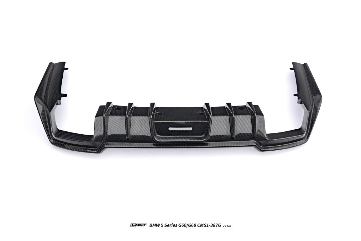 BMW i5 xDrive40 / eDrive40 (with M-package bumper, does not fit base mode) / M60 G60 G61 2024-ON &amp; 5 Series 540i xDrive / 530i xDrive / 530i (with M-package bumper, does not fit base model) / 550e xDrive G60 G61 2024-ON with Aftermarket Parts - Rear Diffuser Dry Pre-preg Carbon Fiber / FRP
