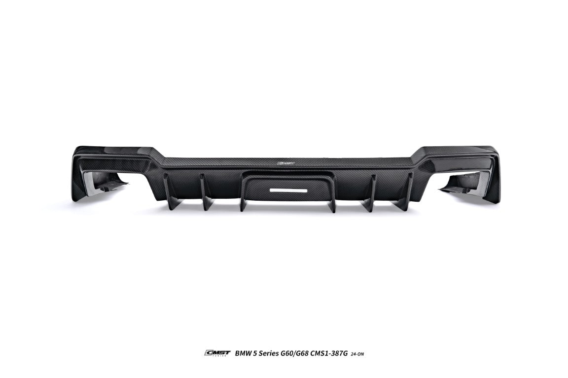 BMW i5 xDrive40 / eDrive40 (with M-package bumper, does not fit base mode) / M60 G60 G61 2024-ON &amp; 5 Series 540i xDrive / 530i xDrive / 530i (with M-package bumper, does not fit base model) / 550e xDrive G60 G61 2024-ON with Aftermarket Parts - Rear Diffuser Dry Pre-preg Carbon Fiber / FRP