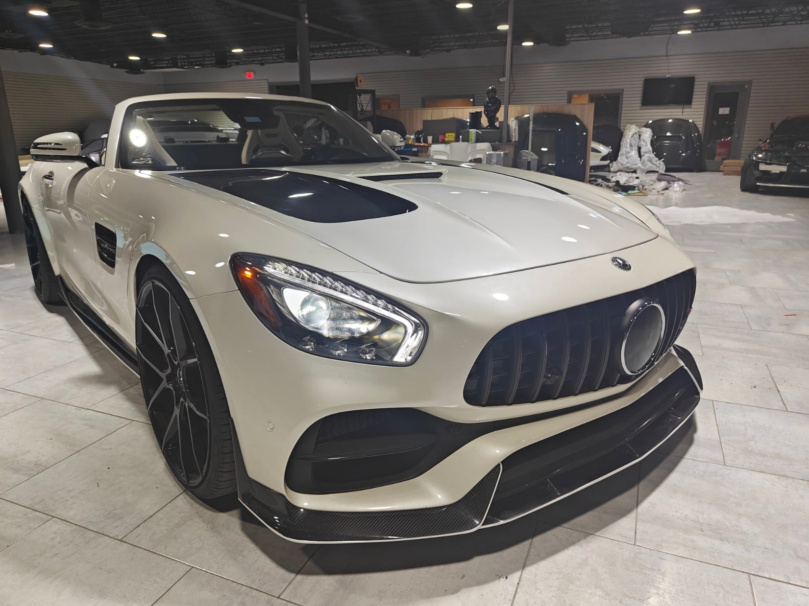Mercedes Benz AMG GT GTS GTC GTR Pro Black Series C190 2016 2017 2018 2019 2020 2021 with Aftermarket Parts - Black Series Hood Bonnet Carbon Fiber / FRP from  CMST Tuning