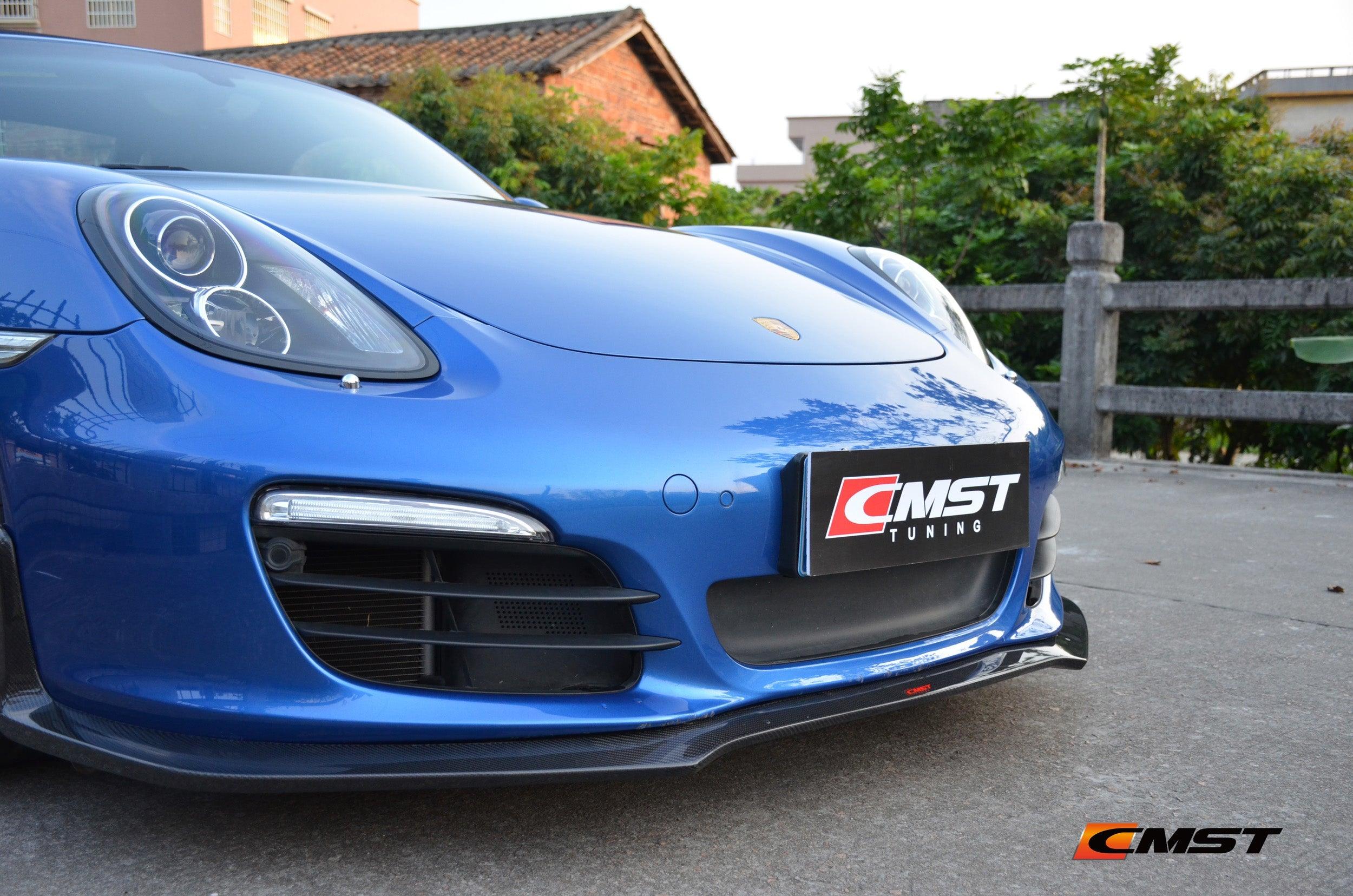 Porsche 981 Boxster (Base/S) 2012 2013 2014 2015 2016 with Aftermarket Parts - Front Lip Carbon Fiber / FRP from CMST Tuning