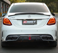 Mercedes Benz C-Class C63S C63 AMG C43 C450 C300 W205 2015-2018 (C300 requires sport package bumper) with Aftermarket Parts - Rear Diffuser Carbon Fiber / FRP from CMST Tuning
