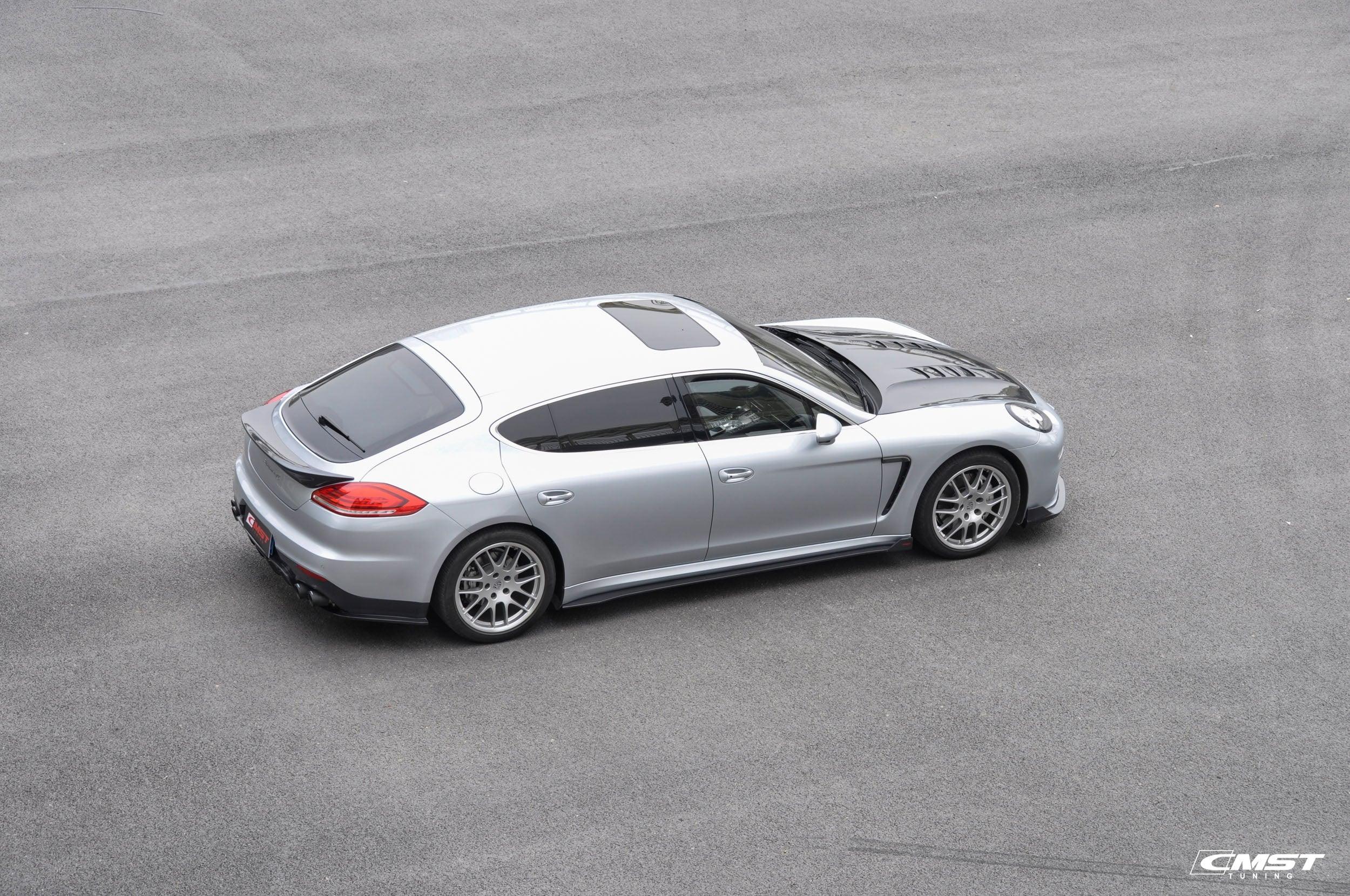 Porsche Panamera 970 970.1 970.2 2/4/4S/GTS/Turbo/Turbo S 2010-2016 with Aftermarket Parts - Vacuumed Carbon & FRP Rear Spoiler from CMST Tuning
