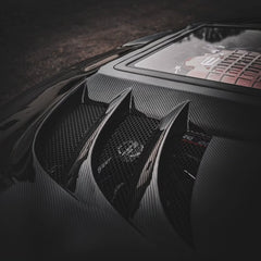 Dodge Charger 2015-2023 with Aftermarket Parts - V3 Clearview Glass Style Hood Bonnet Carbon Fiber / FRP from CMST Tuning