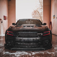 Dodge Charger 2015-2023 with Aftermarket Parts - V3 Clearview Glass Style Hood Bonnet Carbon Fiber / FRP from CMST Tuning
