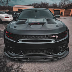 Dodge Charger 2015-2023 with Aftermarket Parts - V3 Clearview Glass Style Hood Bonnet Carbon Fiber / FRP from CMST Tuning