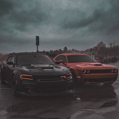 Dodge Charger 2015-2023 with Aftermarket Parts - V3 Clearview Glass Style Hood Bonnet Carbon Fiber / FRP from CMST Tuning