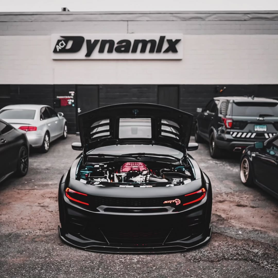 Dodge Charger 2015-2023 with Aftermarket Parts - V3 Clearview Glass Style Hood Bonnet Carbon Fiber / FRP from CMST Tuning