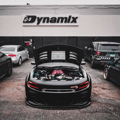 Dodge Charger 2015-2023 with Aftermarket Parts - V3 Clearview Glass Style Hood Bonnet Carbon Fiber / FRP from CMST Tuning