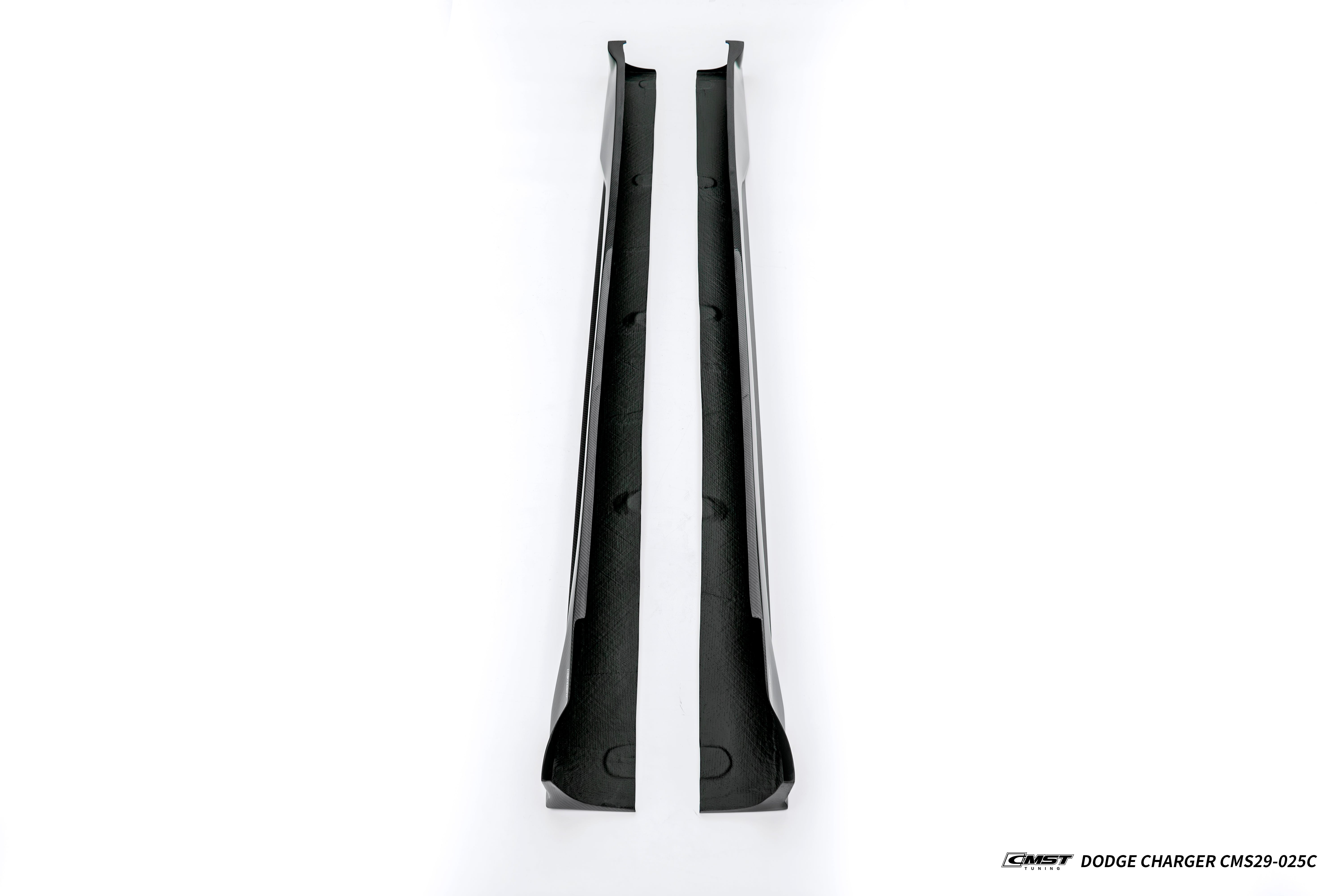 Dodge Charger & 2015 Scat Pack & 2016 Scat Pack, Hellcat & 2017 R/T, Daytona, Scat Pack, Hellcat & 2018 GT, R/T, Daytona, Scat Pack, Hellcat & 2019 GT, R/T, Scat Pack, Hellcat & 2020 GT, R/T, Scat Pack, Hellcat & 2021 GT, R/T, Scat Pack & 2022 GT, R/T, Scat Pack Non-widebody & 2023 GT, R/T, Scat Pack Non-widebody with Aftermarket Parts - SRT Style Side Skirts Carbon Fiber / FRP from CMST Tuning