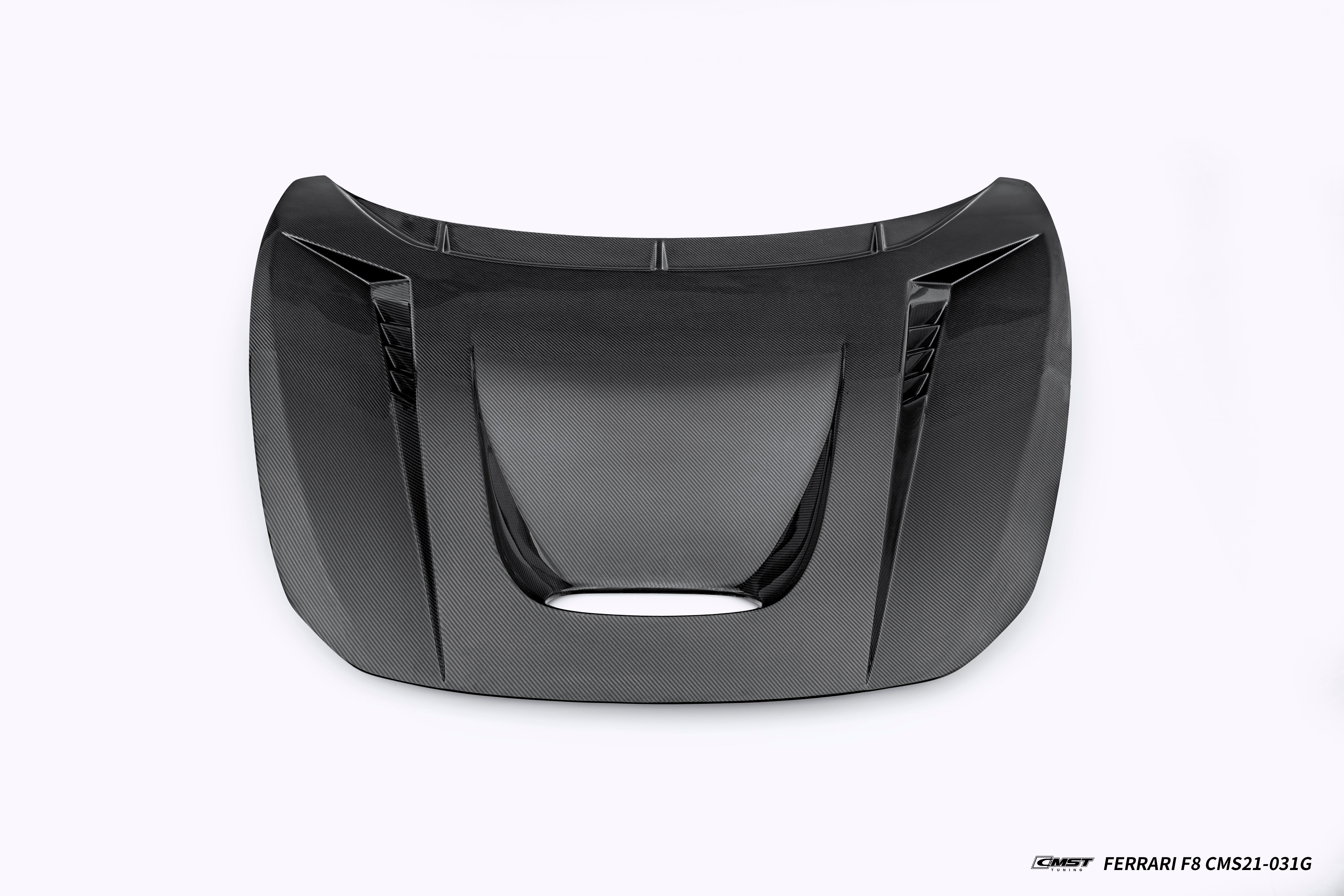 Ferrari F8 Tributo & Spider 2020 2021 2022 2023 with Aftermarket Parts - Hood Dry Pre-preg Carbon Fiber / FRP from CMST Tuning