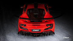 Ferrari F8 Tributo F8 Spider 2020 2021 2022 2023 with Aftermarket Parts - Rear Diffuser Dry Pre-preg Carbon Fiber / FRP from CMST Tuning