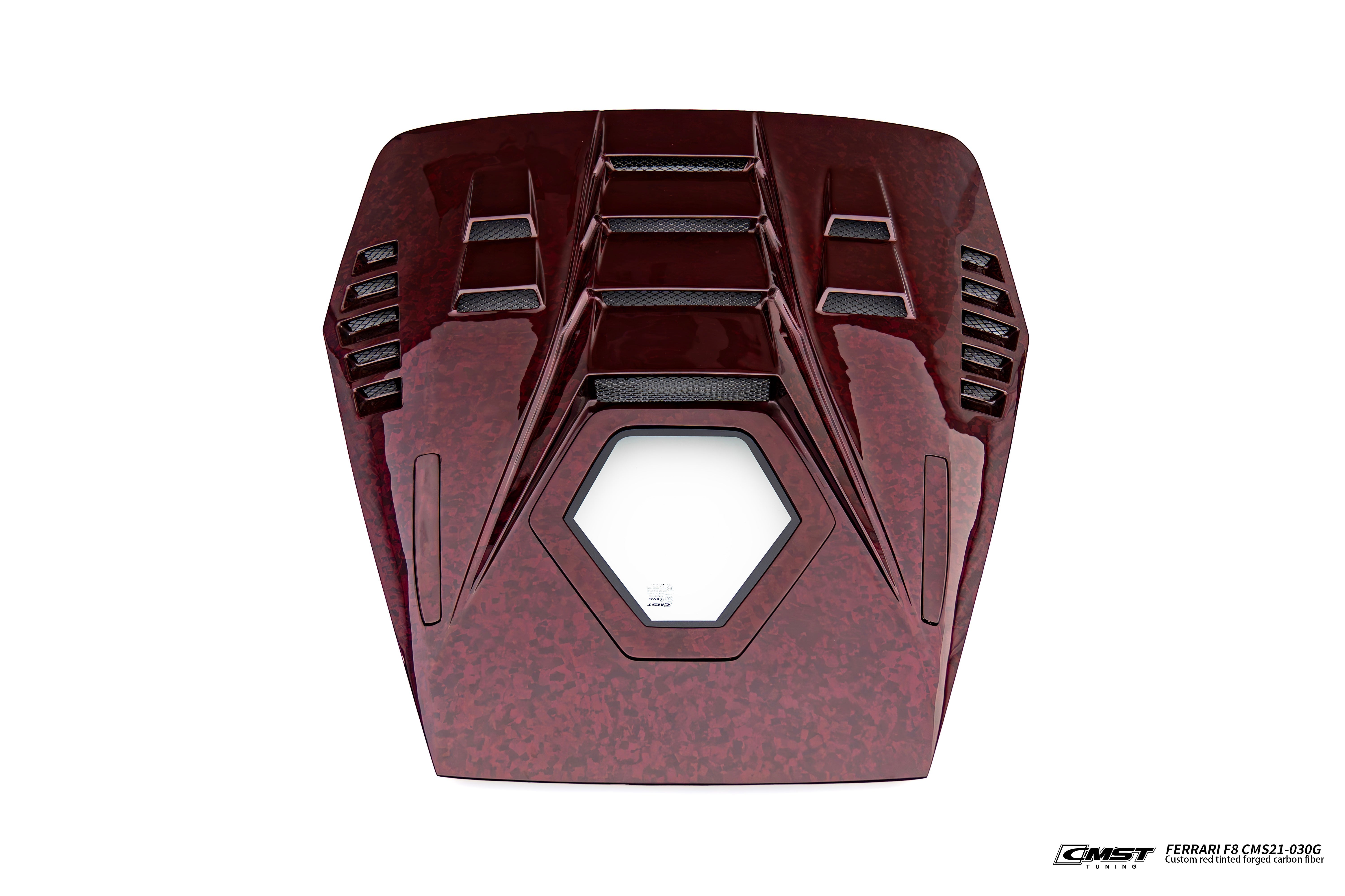 Ferrari F8 Tributo & Spider 2020 2021 2022 2023 with Aftermarket Parts - Rear Engine Trunk Deck Lid Dry Pre-preg Carbon Fiber / FRP from CMST Tuning