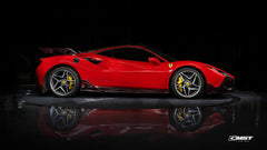 Ferrari F8 Tributo F8 Spider 2020 2021 2022 2023 with Aftermarket Parts - Side Skirts Dry Pre-preg Carbon Fiber / FRP from CMST Tuning