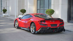 Ferrari F8 Tributo F8 Spider 2020 2021 2022 2023 with Aftermarket Parts - Side Skirts Dry Pre-preg Carbon Fiber / FRP from CMST Tuning