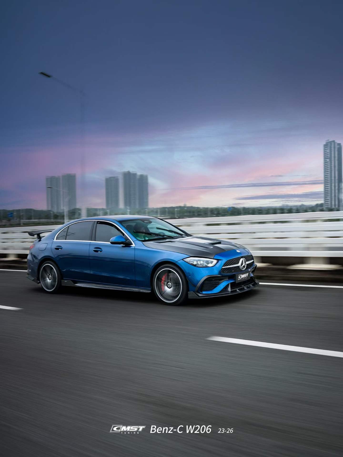 Mercedes Benz C-Class C43 AMG C300 (with sport-package bumper) W206 S206 2021-ON with Aftermarket Parts - Front Canards Carbon Fiber / FRP from CMST Tuning