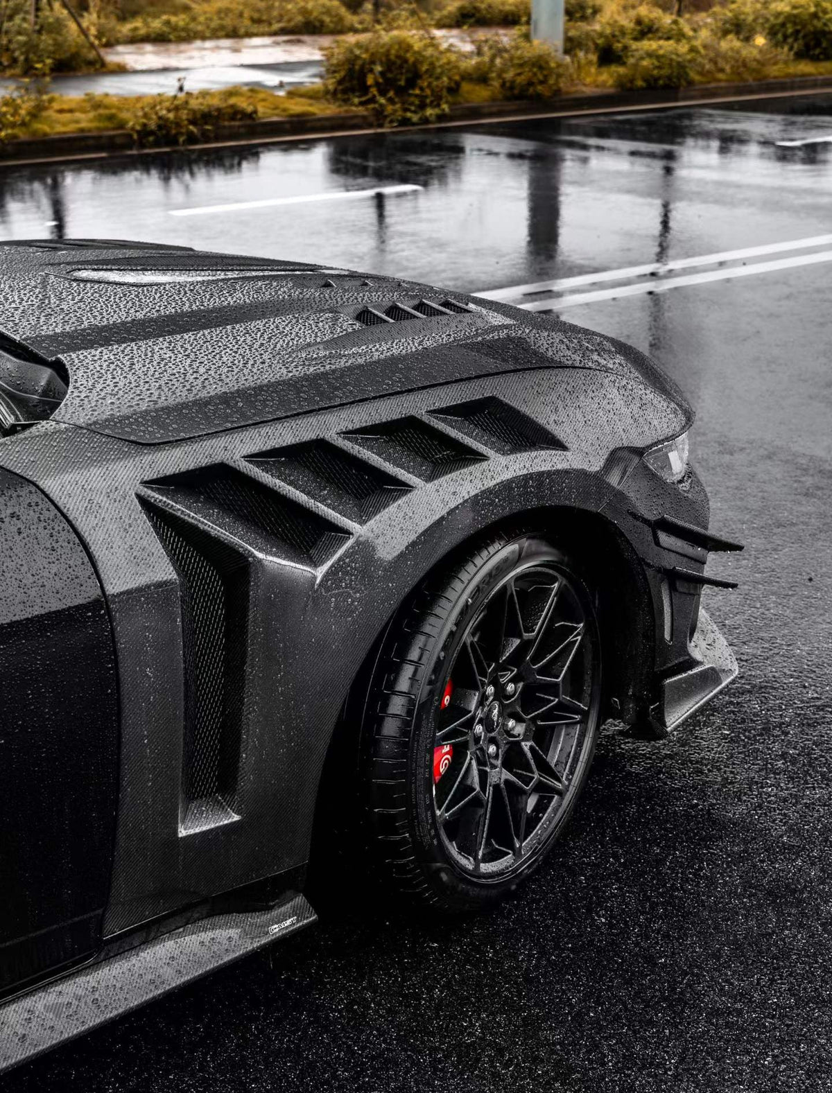 Ford Mustang S650 2.3 Ecoboost 5.0 GT Dark Horse 2024-ON with Aftermarket Parts - Front Fenders Carbon Fiber / FRP from CMST Tuning